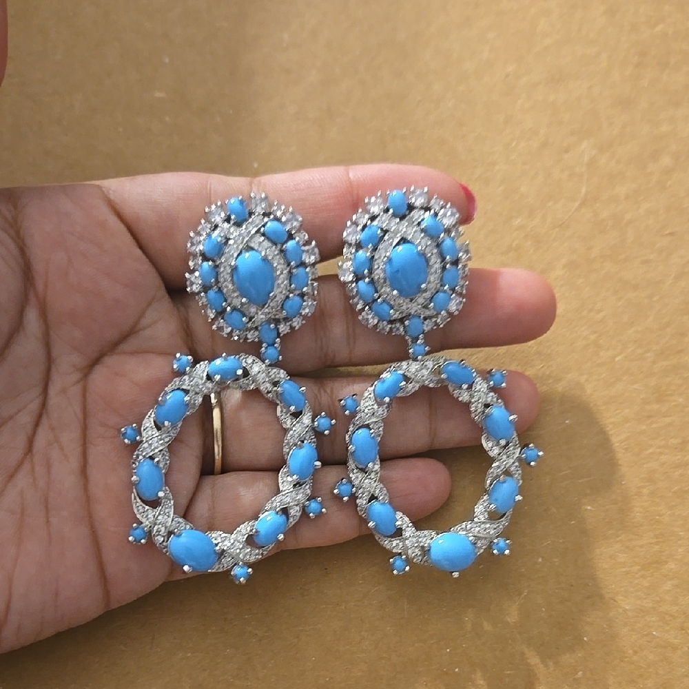 Elegant Blue and Silver Dangle Earrings